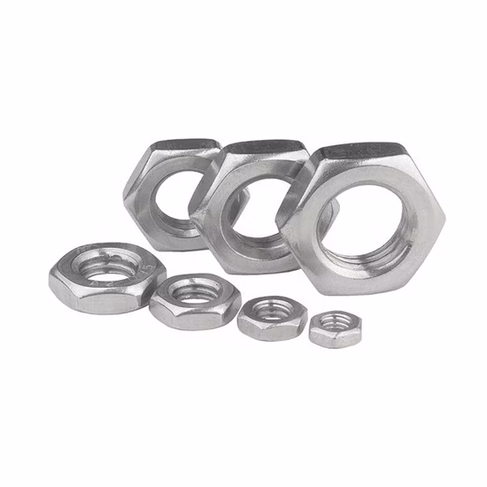DIN439 DIN936 Porcas Finas Hexágono Titânio de Aço Inoxidável Especial